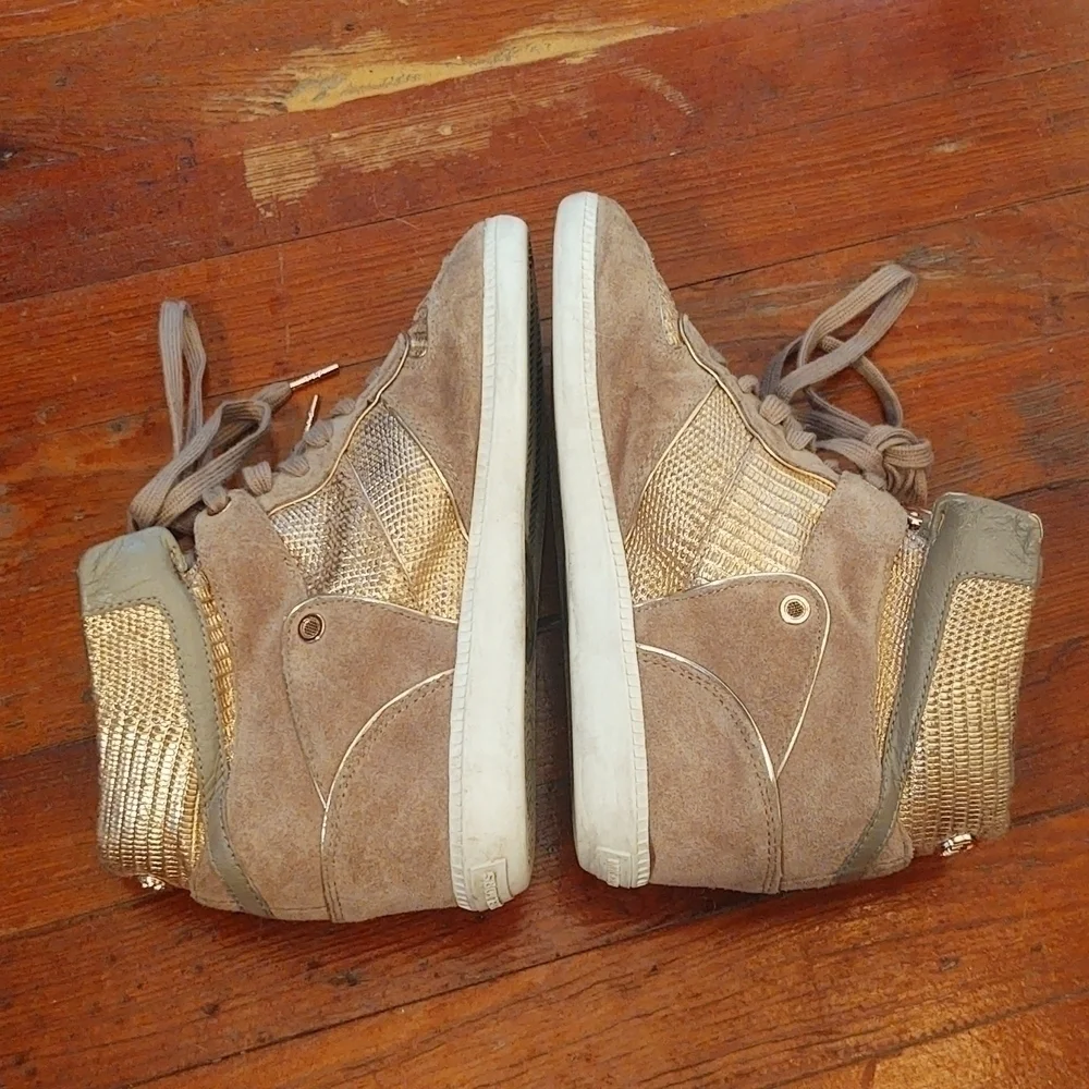 Michael Kors Nikko Wedge High Top Suede Sneakers Sz 8.5